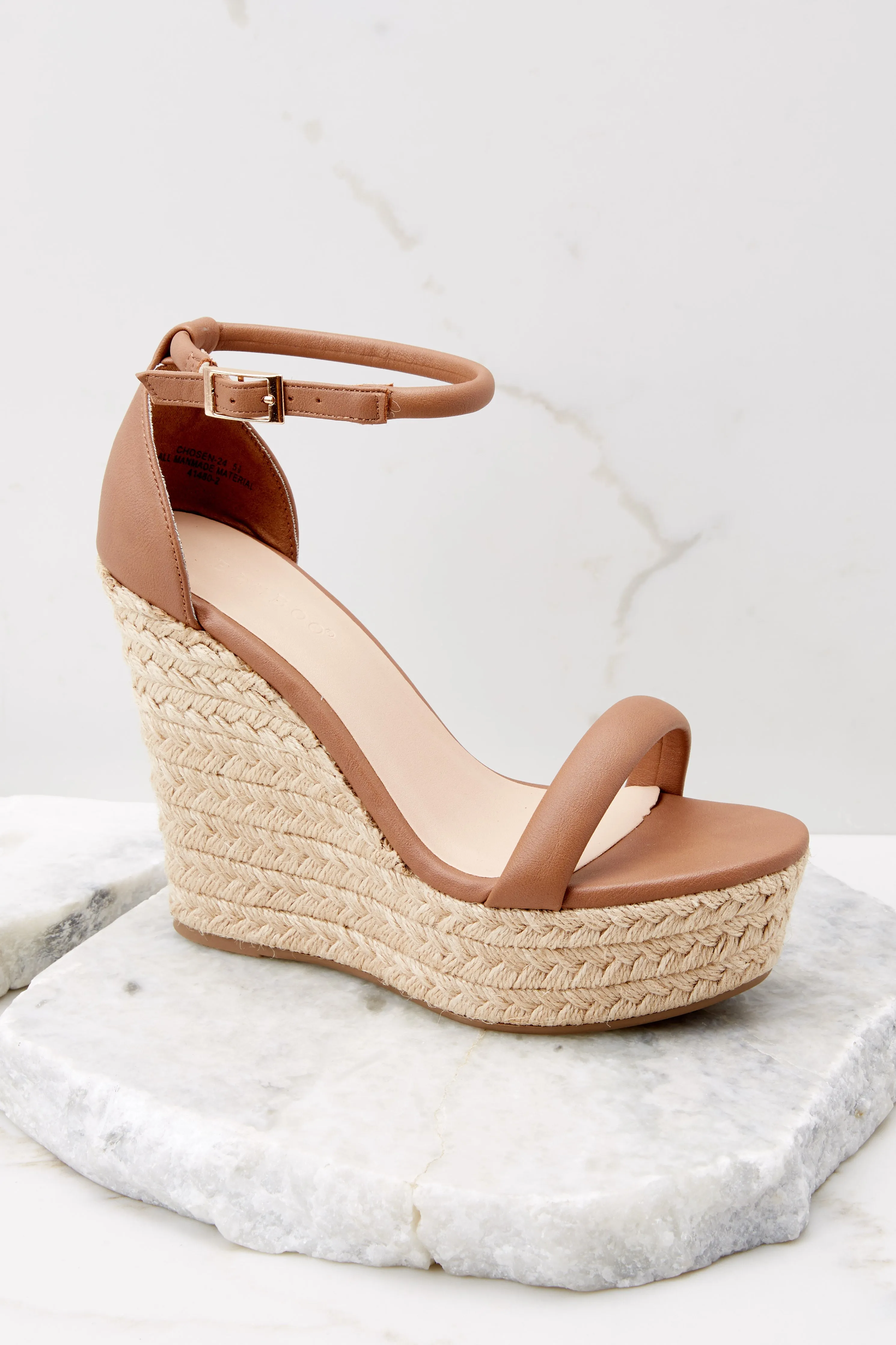 Evening Essential Tan Wedge Sandals