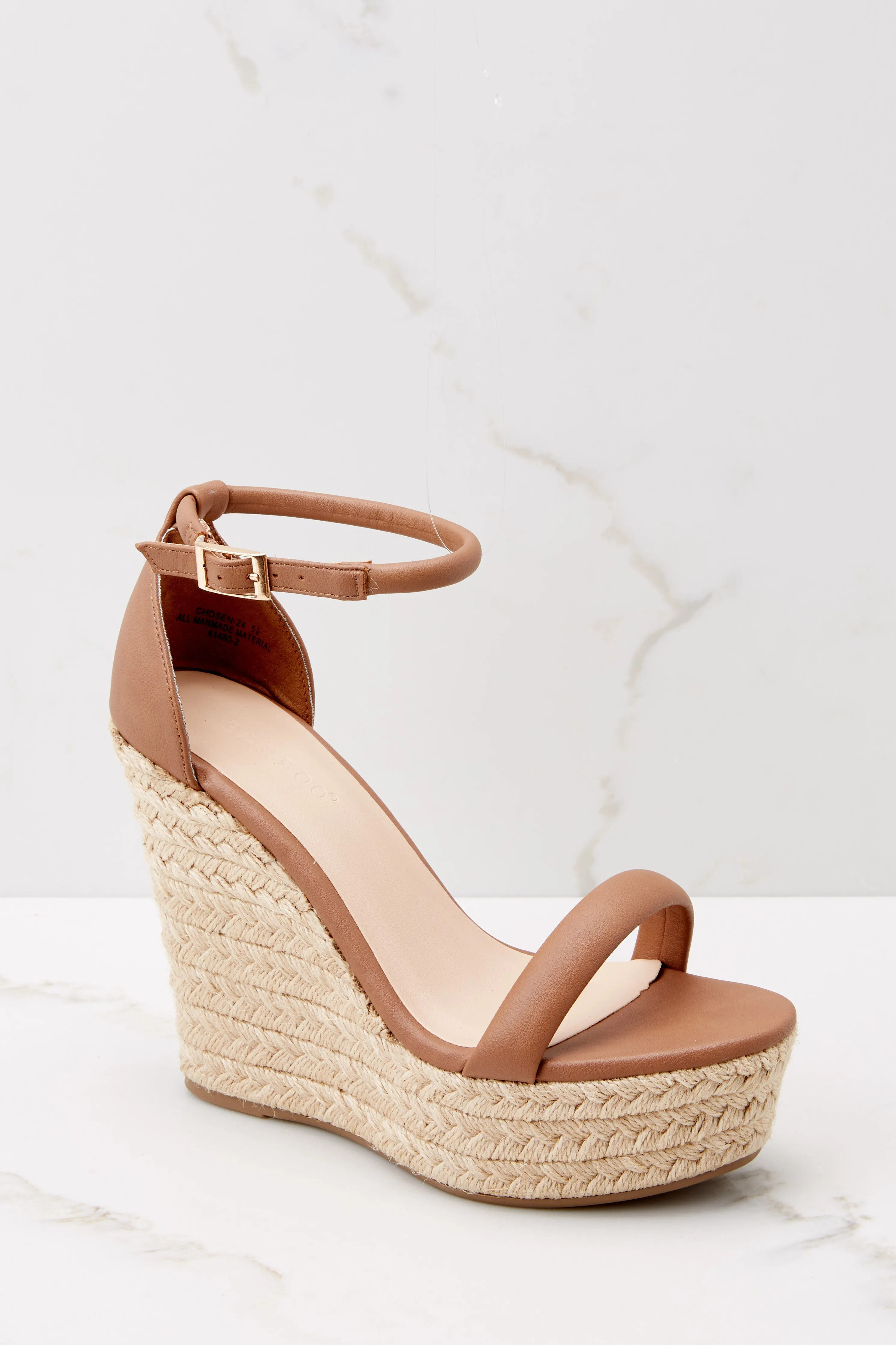 Evening Essential Tan Wedge Sandals