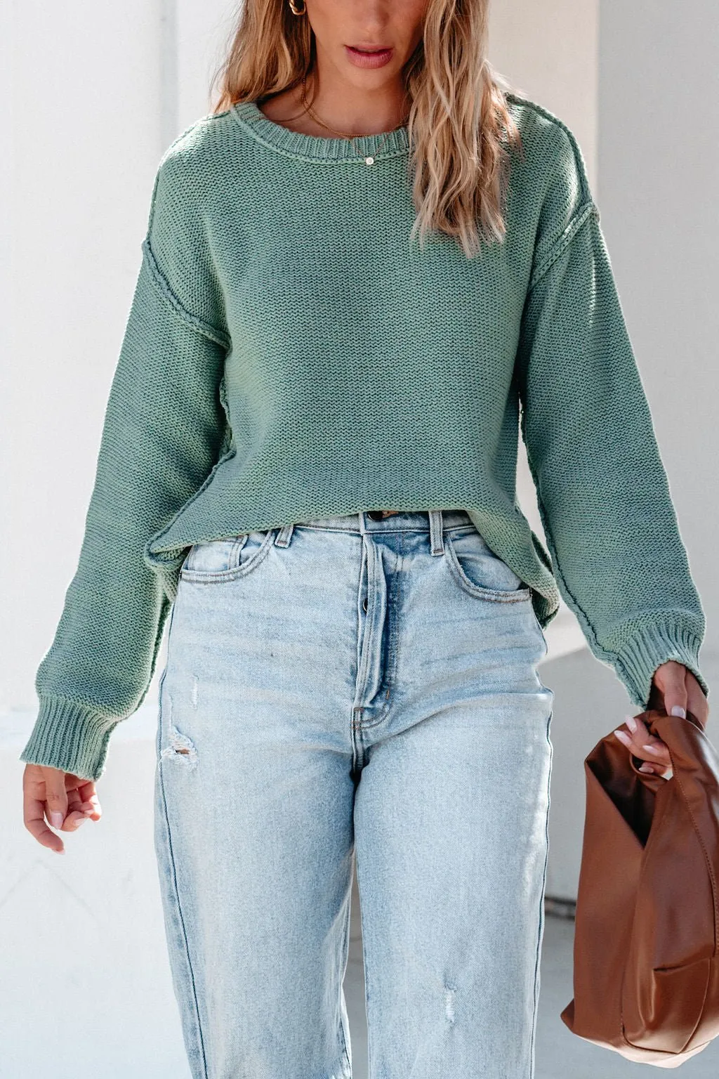 Everyday Fall Pullover Sweater - Sage - FINAL SALE