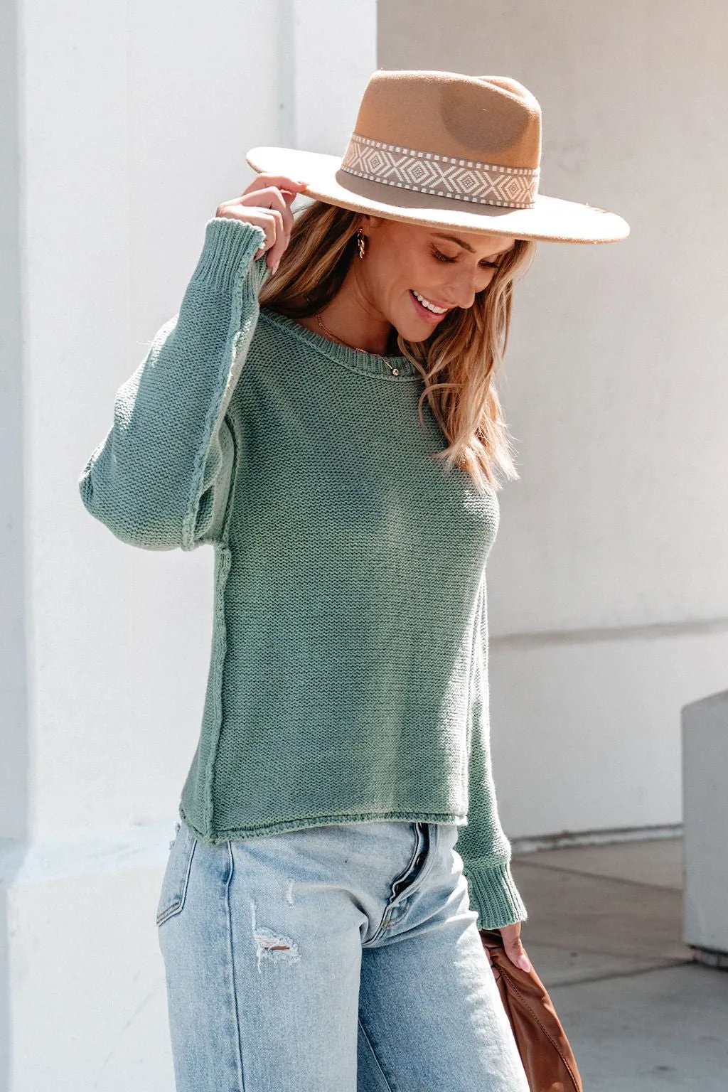 Everyday Fall Pullover Sweater - Sage - FINAL SALE