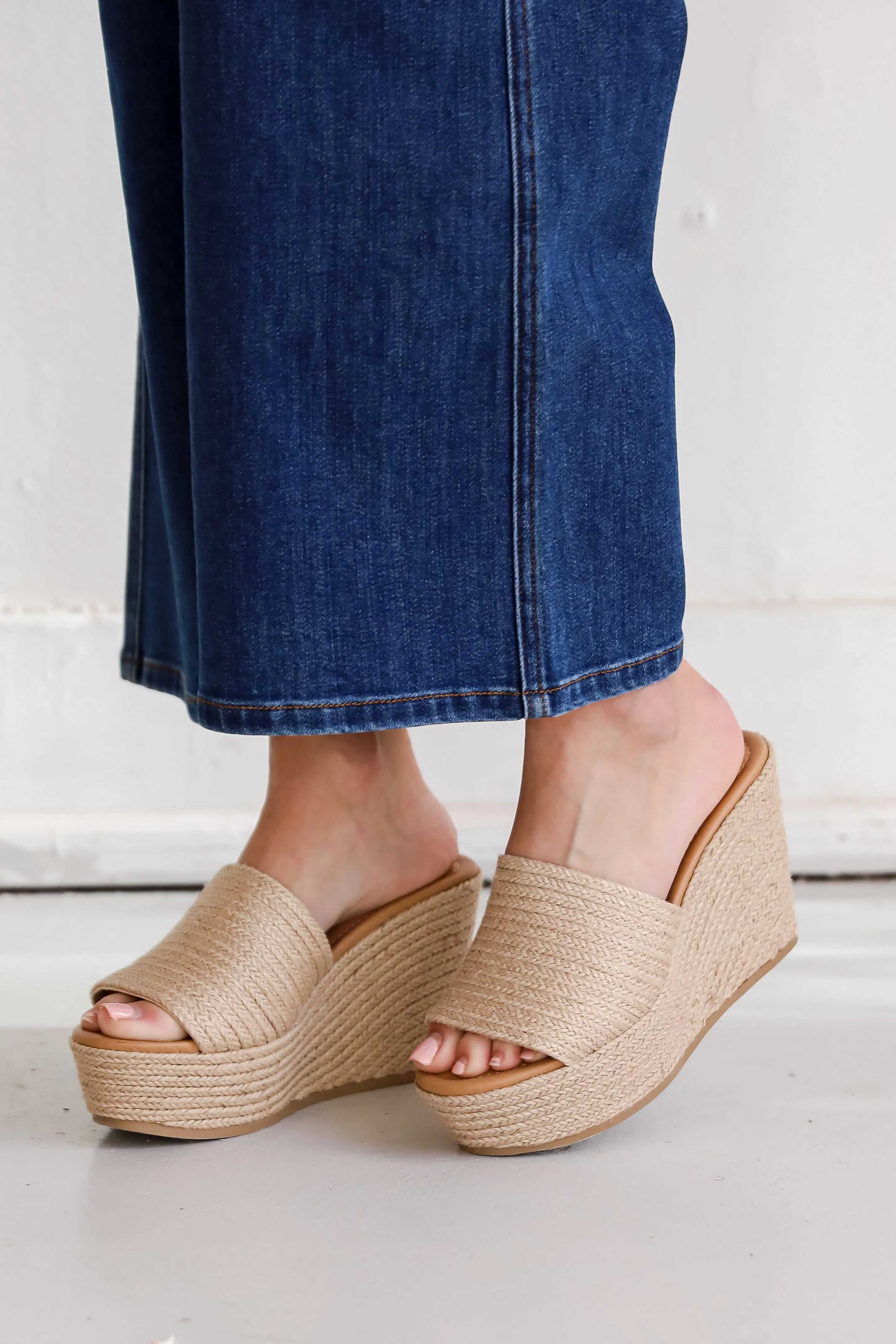 FINAL SALE - Sandy Steps Natural Platform Espadrille Wedges