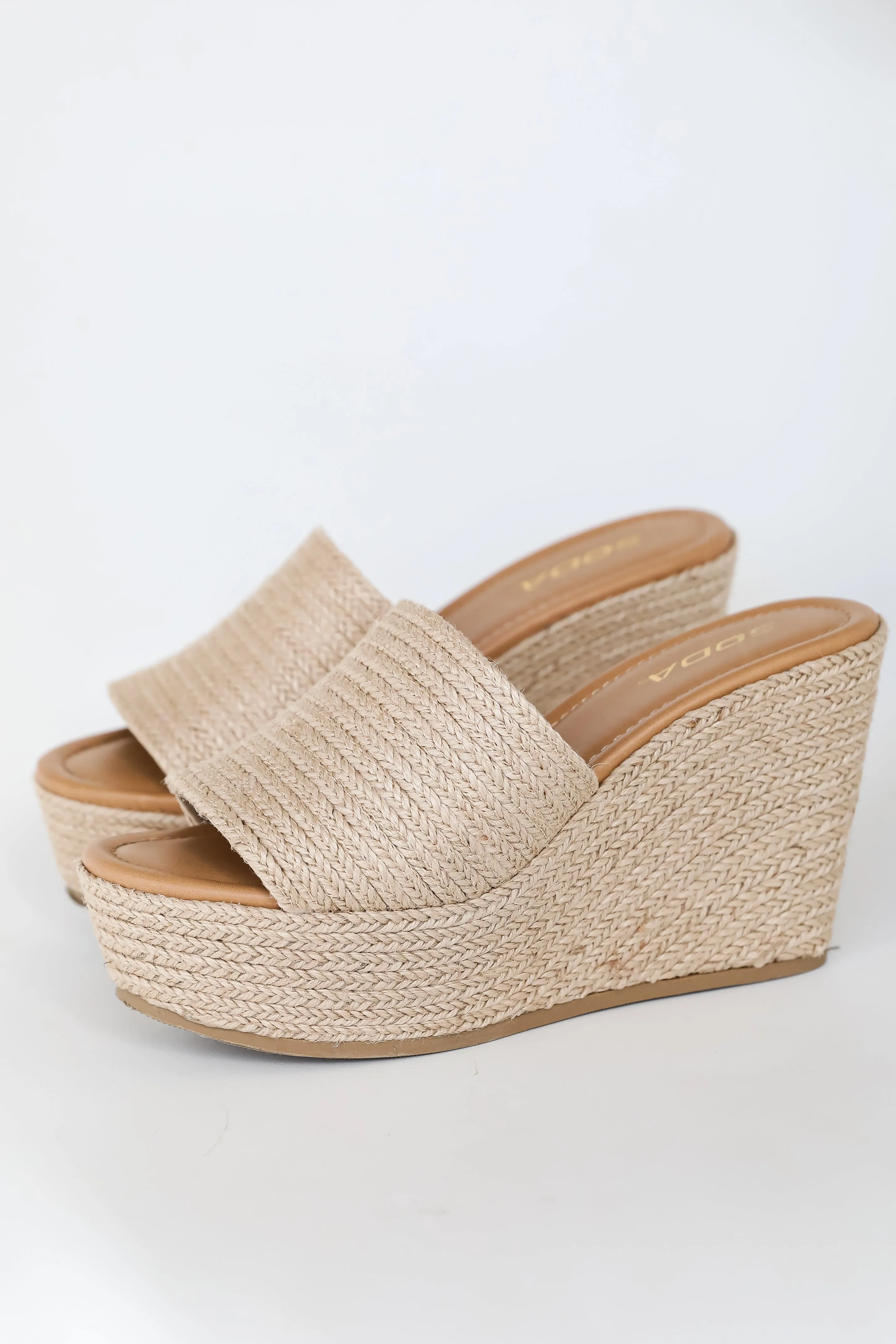 FINAL SALE - Sandy Steps Natural Platform Espadrille Wedges