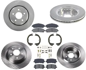 Front & Rear Brake Rotors Brake Pads Parking Shoes For 2017-2020 Acura MDX 3.5L