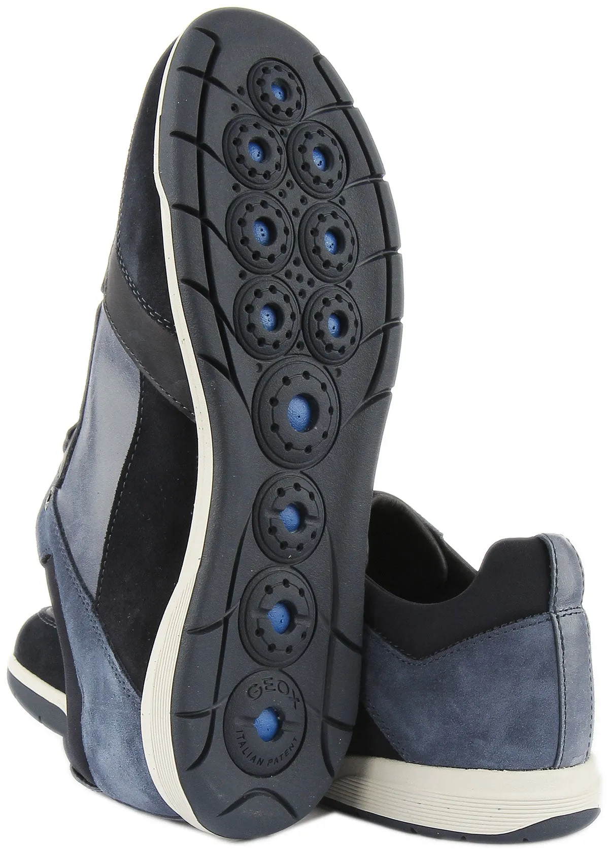 Geox Spherica Shock Absorbing Trainers In Navy For Men