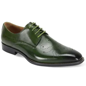 Giovanni Men's Green Lace Up Oxford Leather Dress Shoes