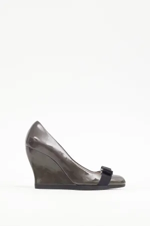 Green & Black Patent Leather Flo Vara Heel