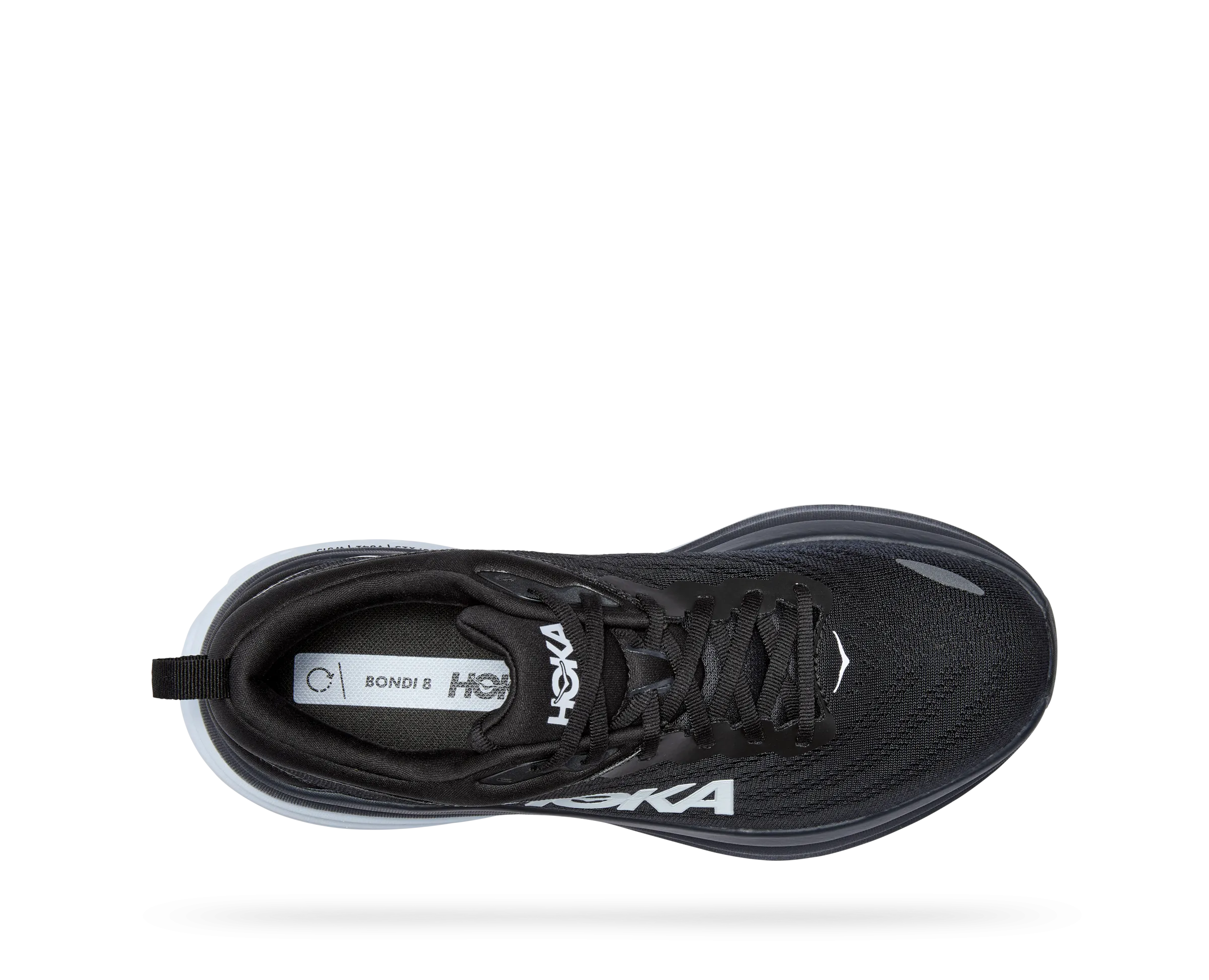 Hoka Mens Bondi 8 Wide - Black/White (1127953-BWHT)