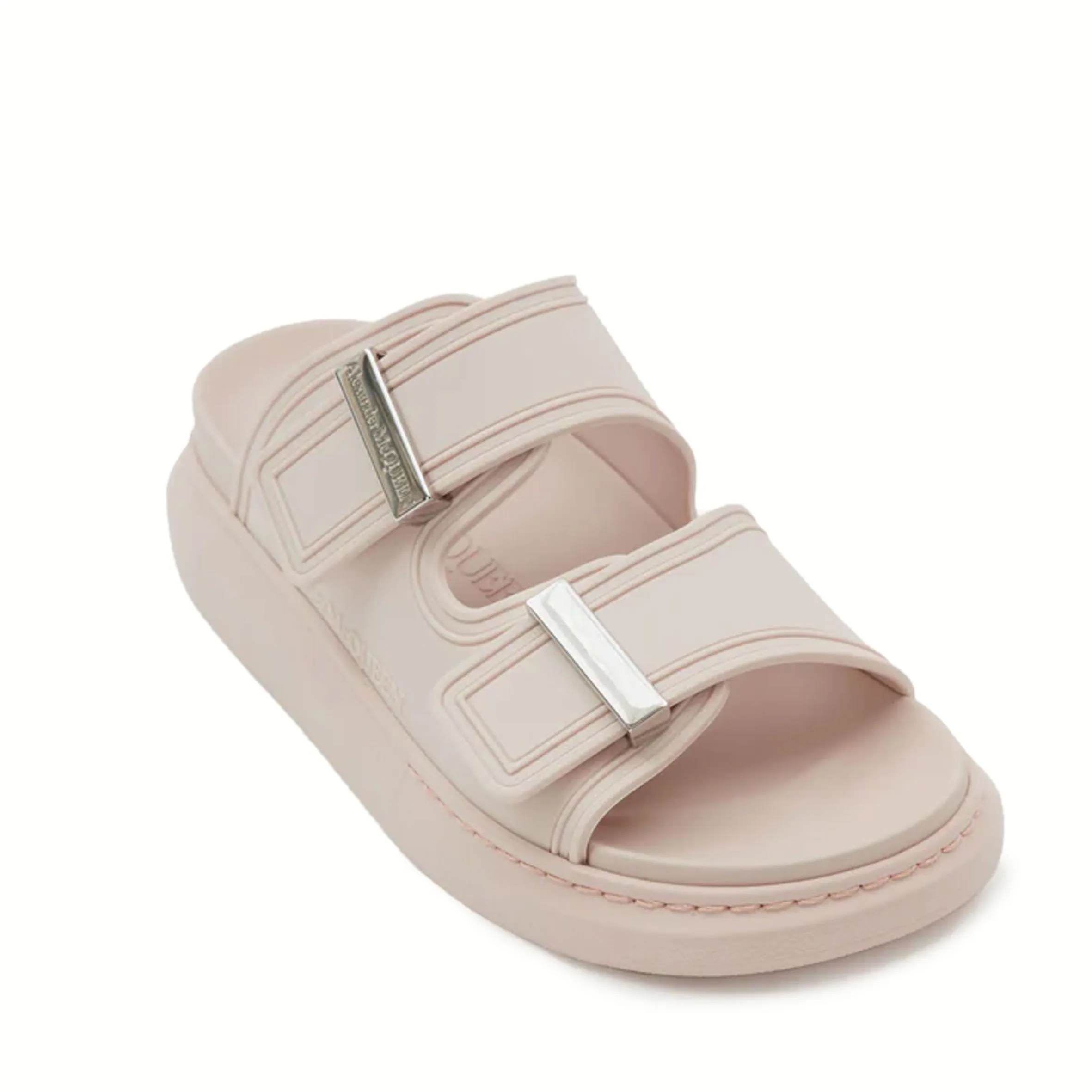 Hybrid Rubber Slides, Tea Rose / Silver