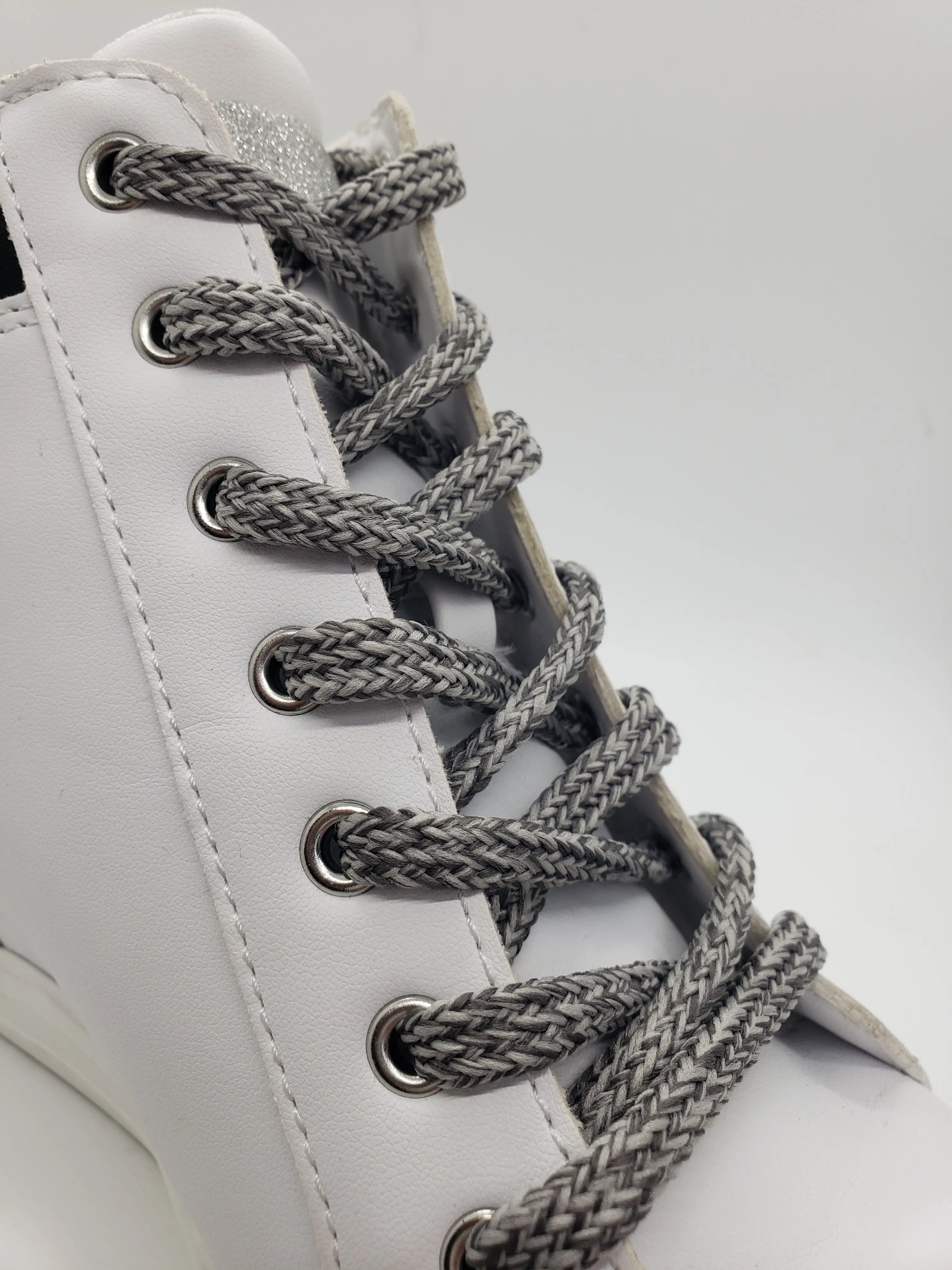 Hybrid Tweed Shoelaces- Grey