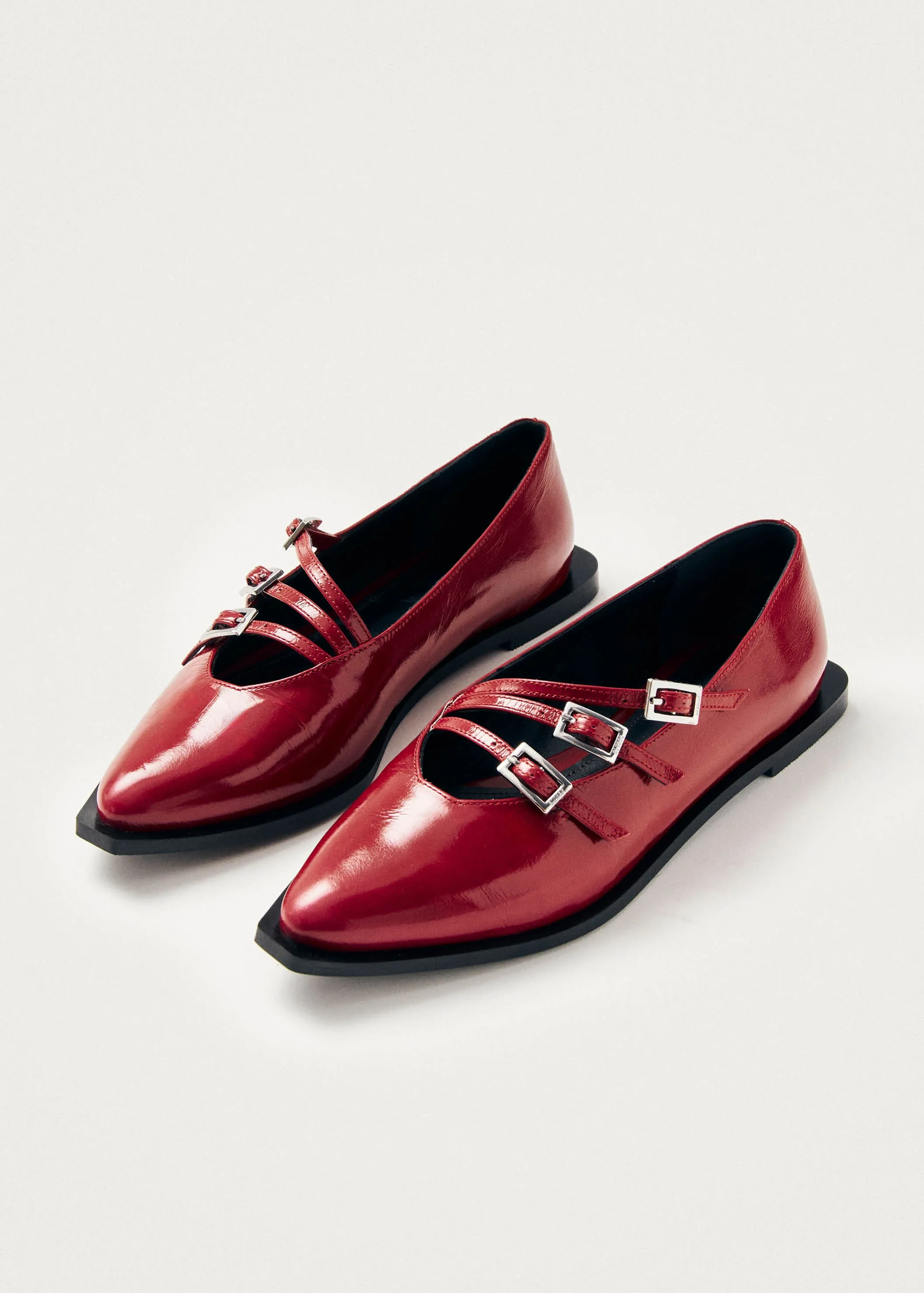 Jive Onix Red Leather Ballet Flats