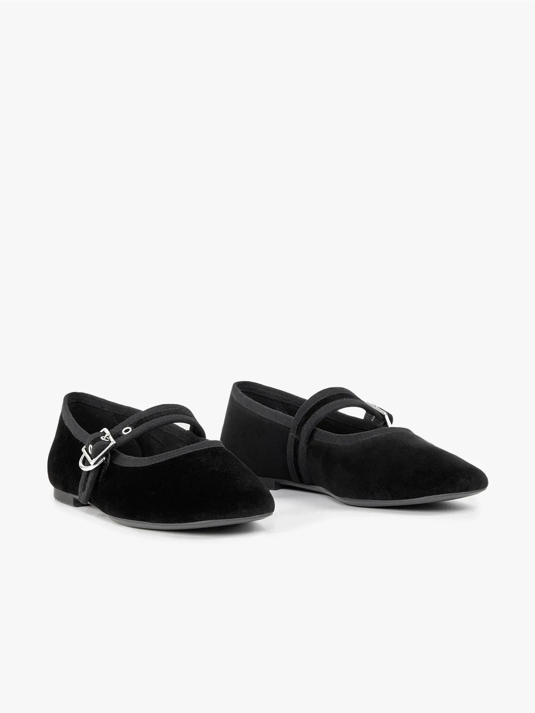 Jolin Velvet Ballet Flat - Black