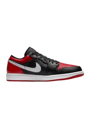 Jordan scarpa sneakers bassa da uomo Jordan 1 Low 553558 066 nero rosso bianco