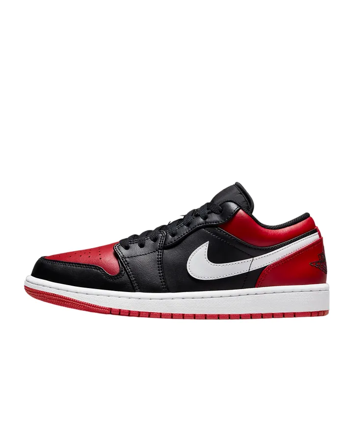 Jordan scarpa sneakers bassa da uomo Jordan 1 Low 553558 066 nero rosso bianco