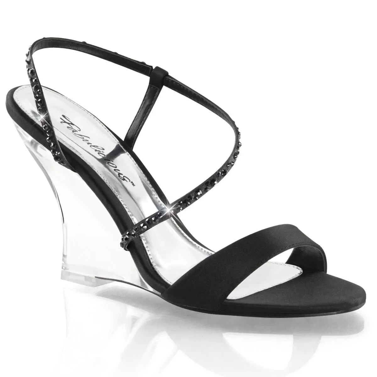 LOVELY-417 Black Satin/Clear