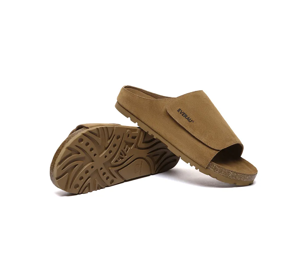 Men Adjustable Embossed Slip-on Summer Slides Justice