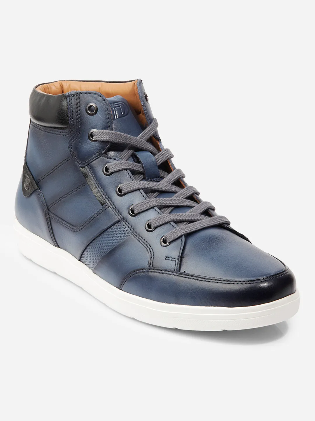 Men Blue Leather Sneaker (ID3089)