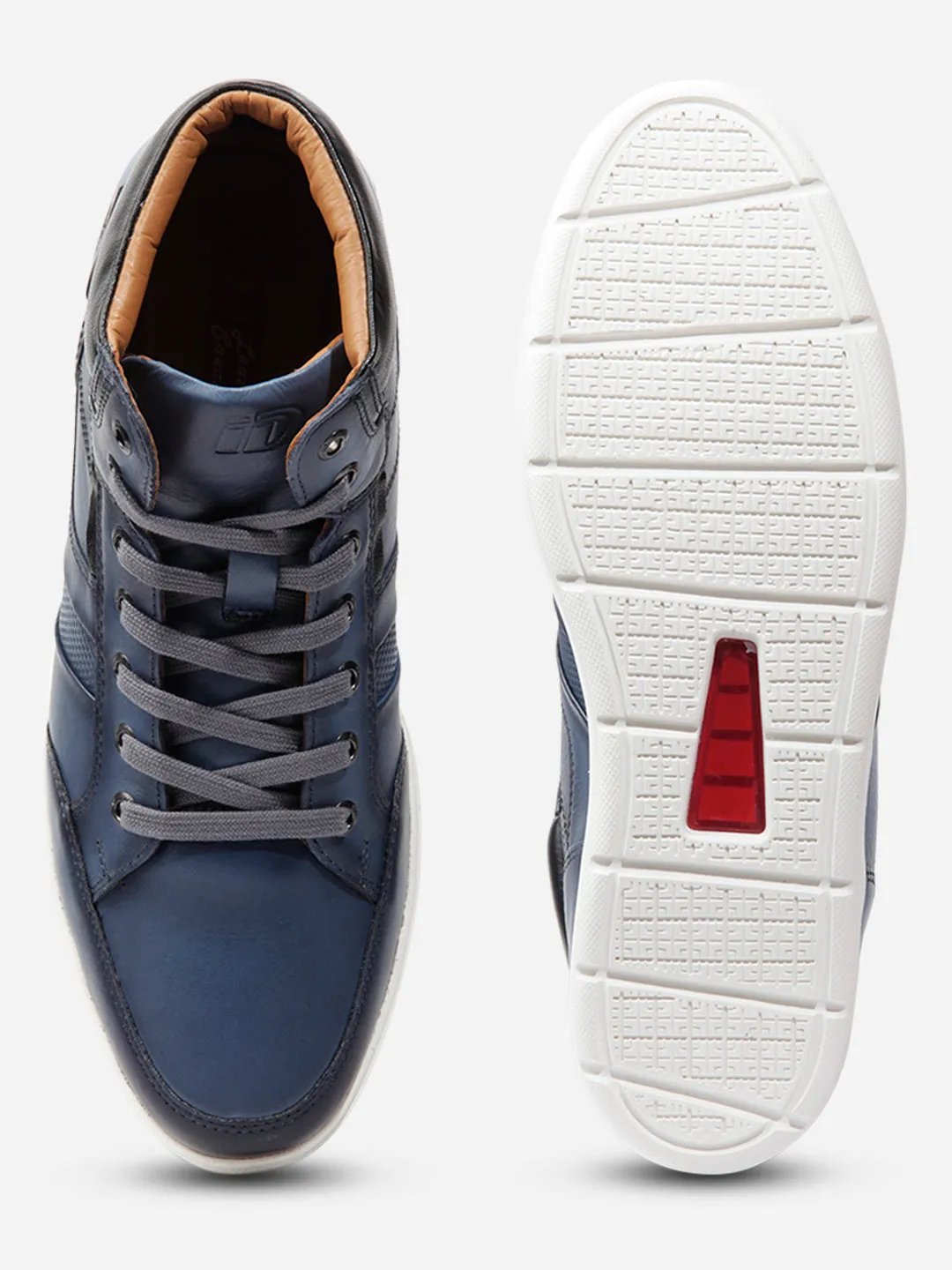 Men Blue Leather Sneaker (ID3089)