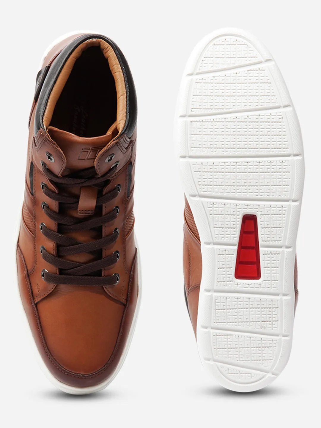 Men Tan Leather Sneaker (ID3089)