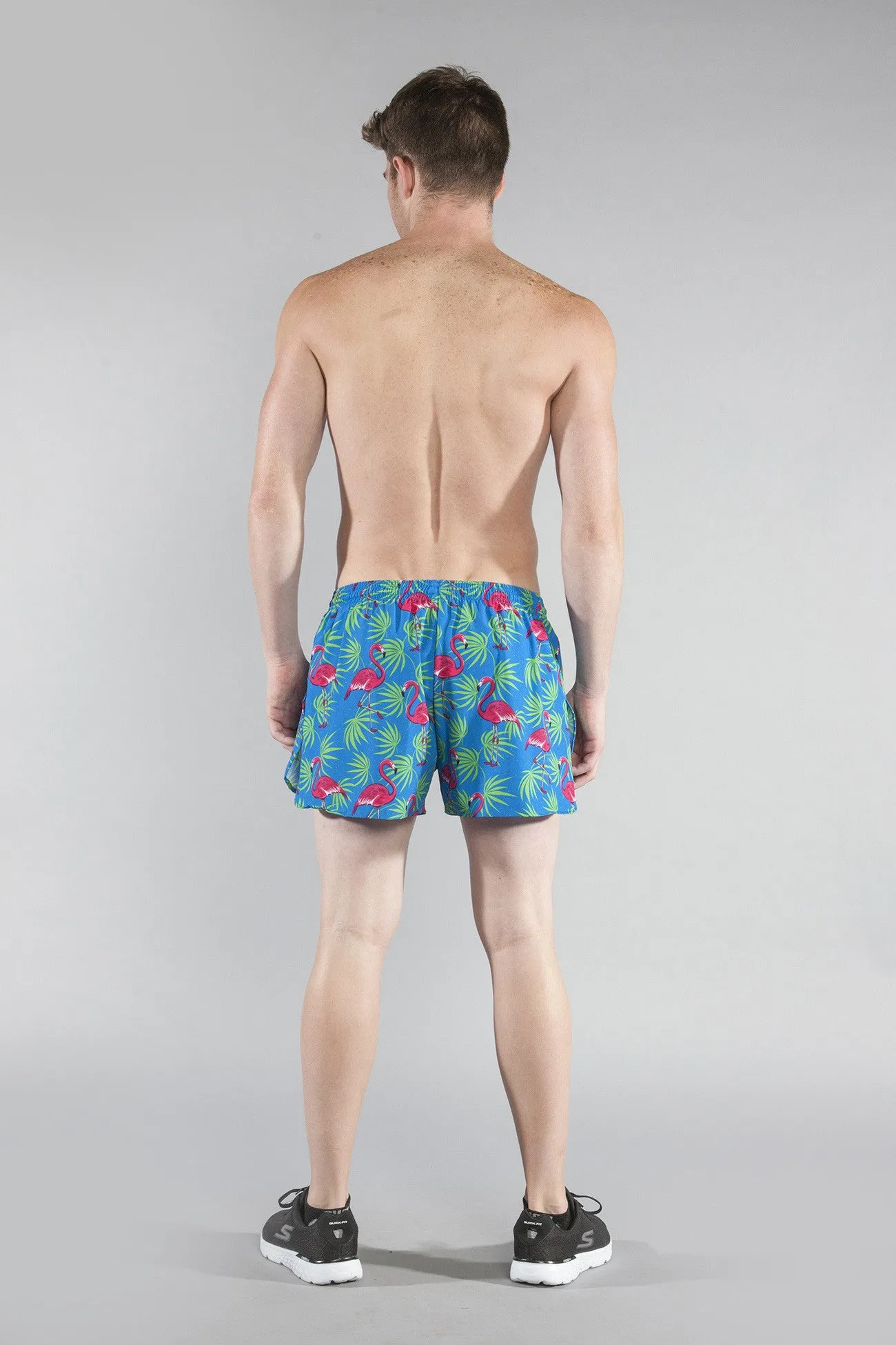 Men's 3" Half Split Shorts- Flamingo Turquoise