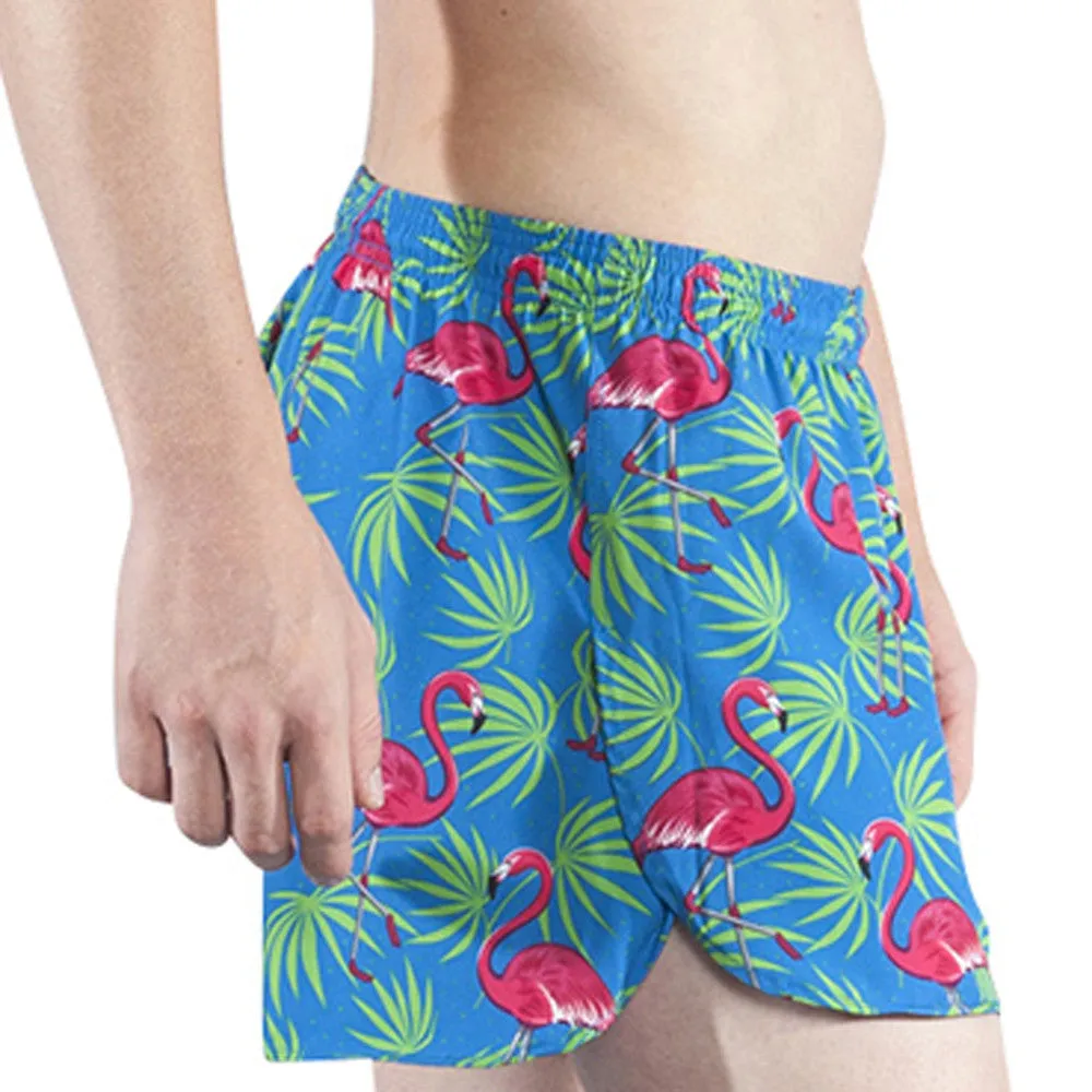 Men's 3" Half Split Shorts- Flamingo Turquoise