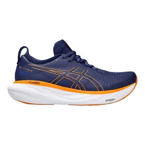 Men's Asics Gel-Nimbus 25, Deep Ocean/Bright Orange, 7 2E Wide