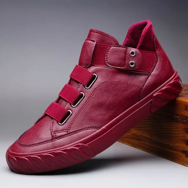 Men's Leather Comfortable British Fashion Sneakers