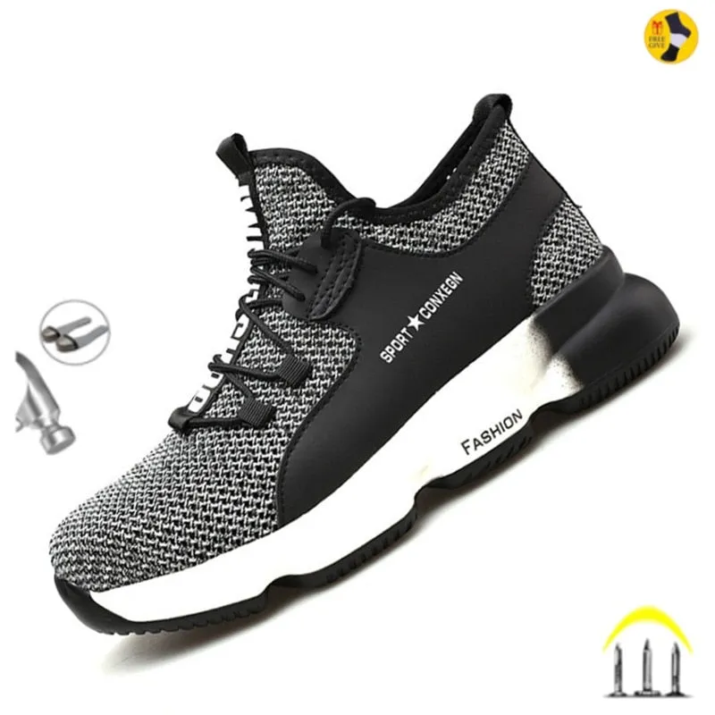 Mens Safety Shoes Steel Toe Cap Lightweight Male Footwear Construction Shoes For Men Hike Sneakers Indestructible Work Boots