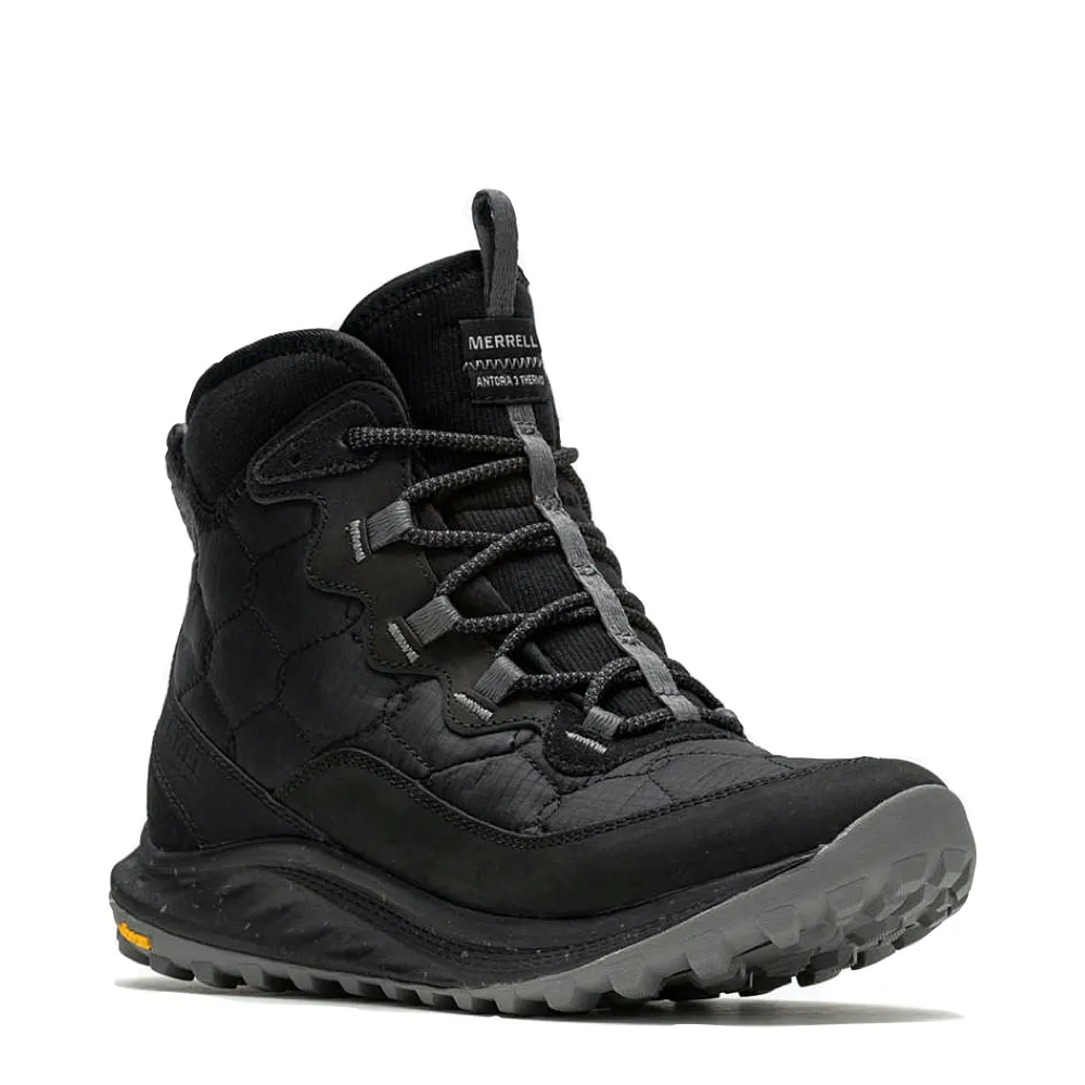 Merrell Women's Antora 3 Thermo Mid Waterproof Zip Lace Boot in Black