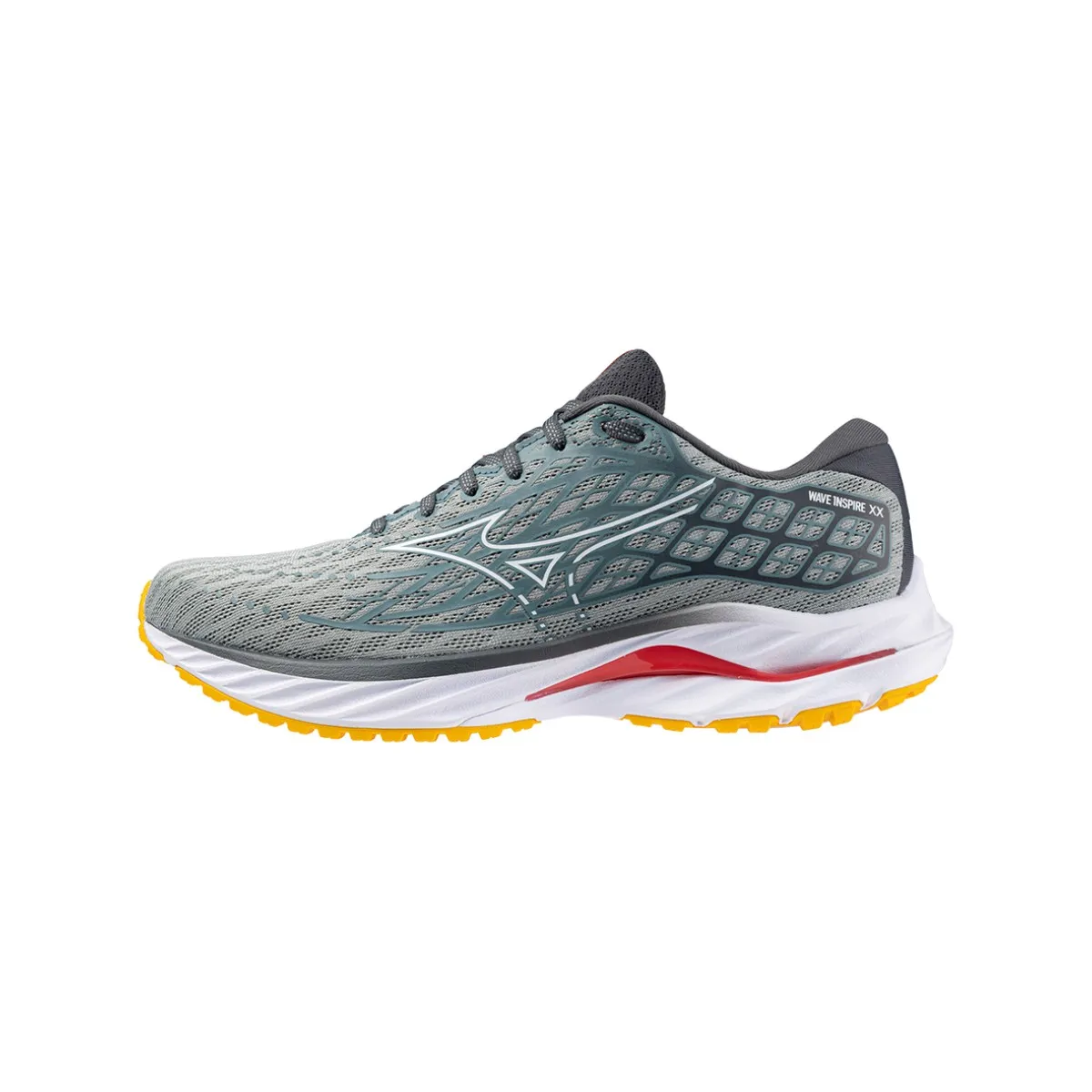 Mizuno Wave Inspire 20 Gray Yellow SS24 Running Shoes