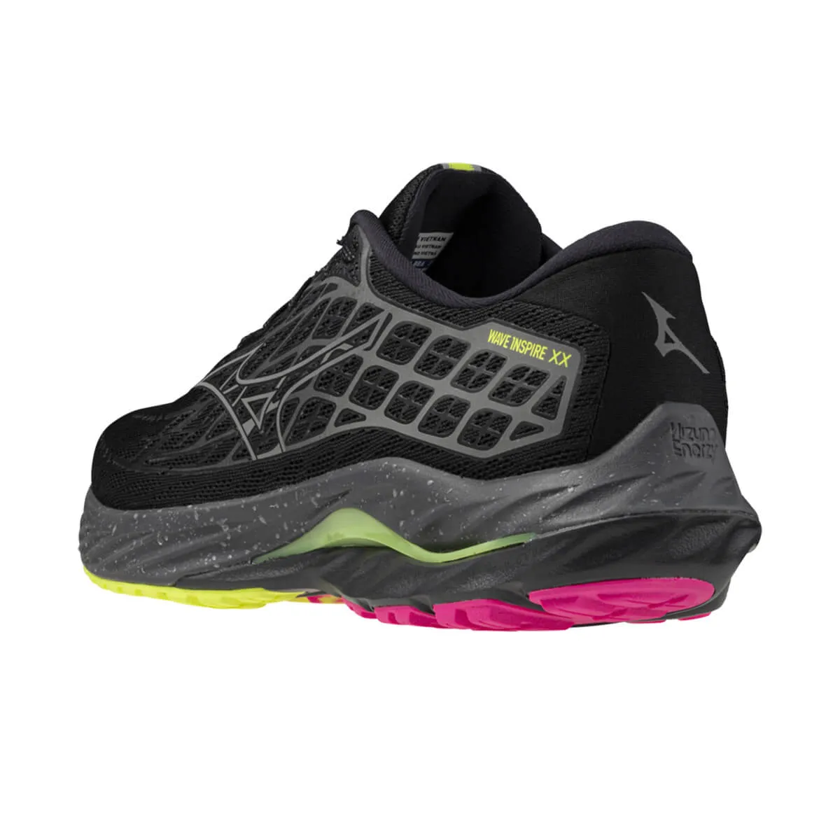 Mizuno Wave Inspire 20 Unisex | Black/silver/sunny Lime