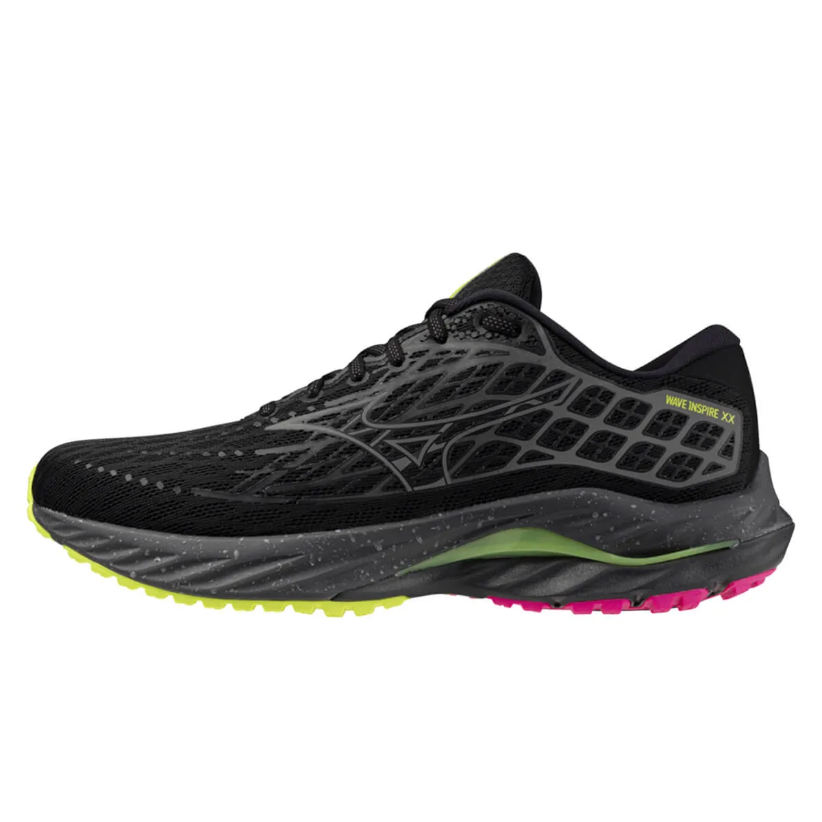 Mizuno Wave Inspire 20 Unisex | Black/silver/sunny Lime