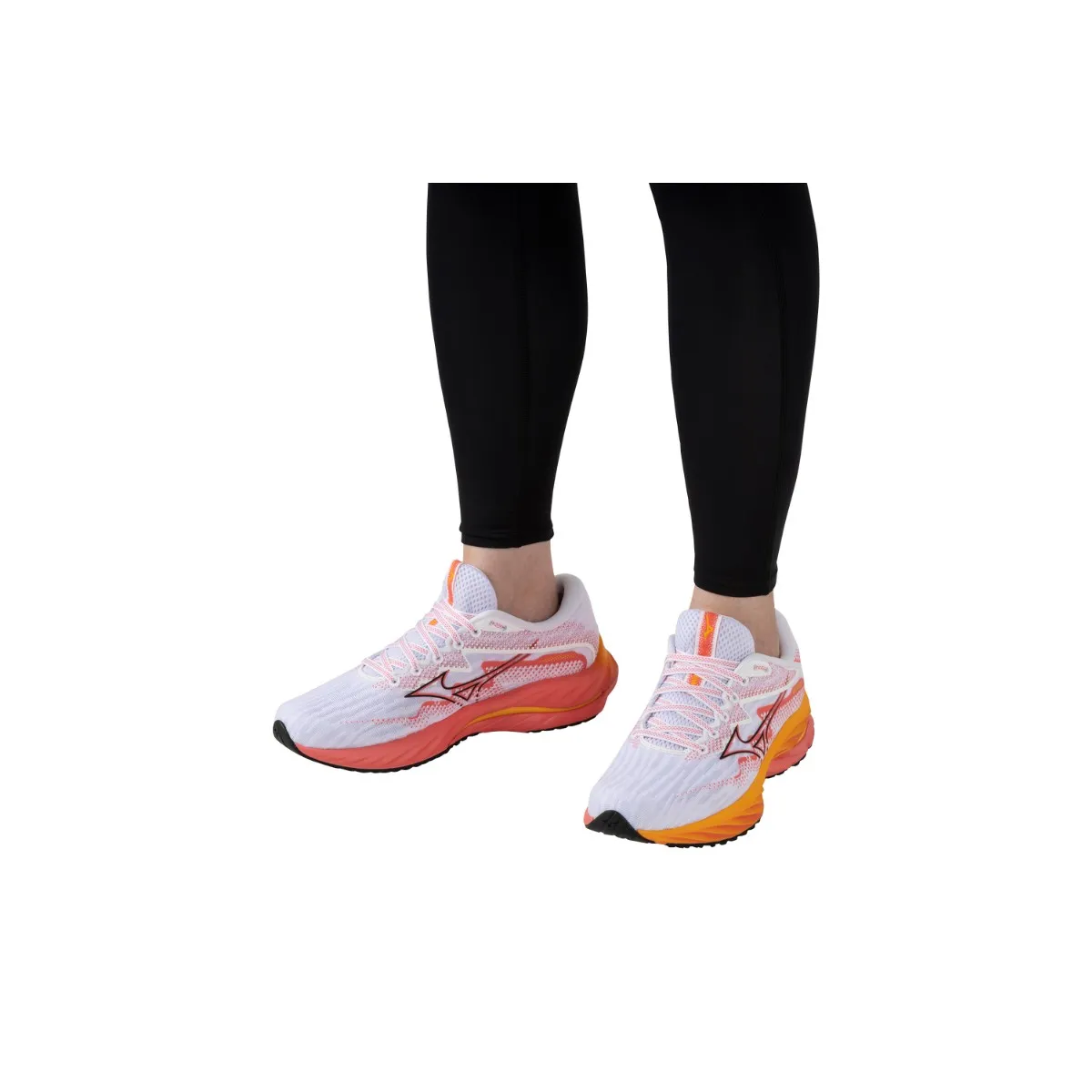 Mizuno Wave Rider 27 White Orange SS24 Women's Shoes