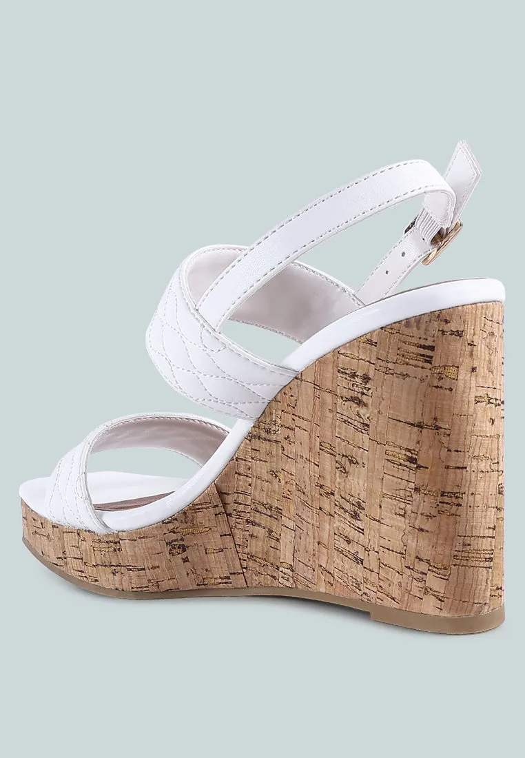 Mohana Quilted High Wedge Heel Sandals