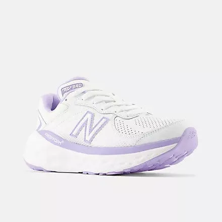 New Balance Women's Fresh Foam x 840 Walking Shoes- White/Lilac