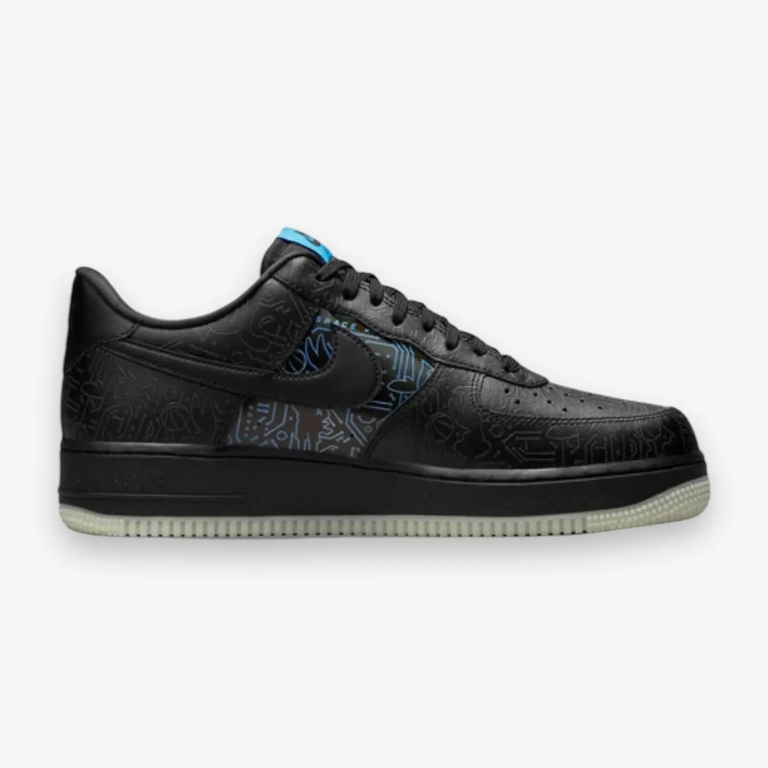 Nike Air Force 1 '07 Black Light Blue Fury 'Space Jam' DH5354-001