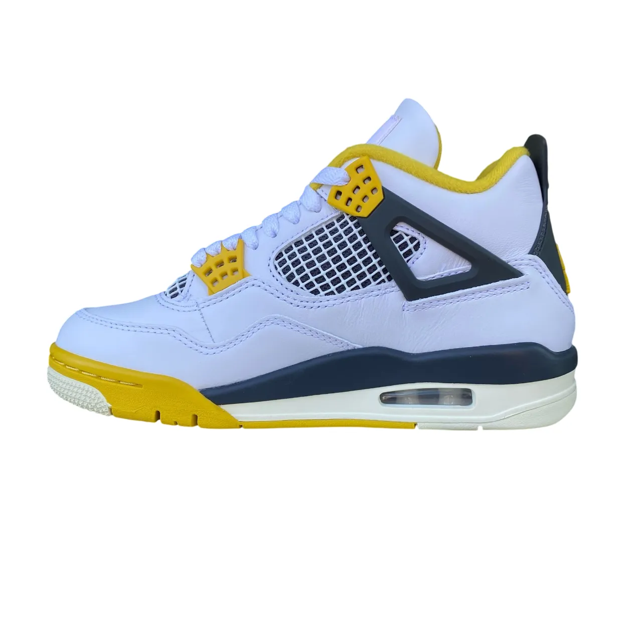 Nike scarpa sneakers Jordan 4 Vivid Sulfur AQ9129-101 bianco-giallo