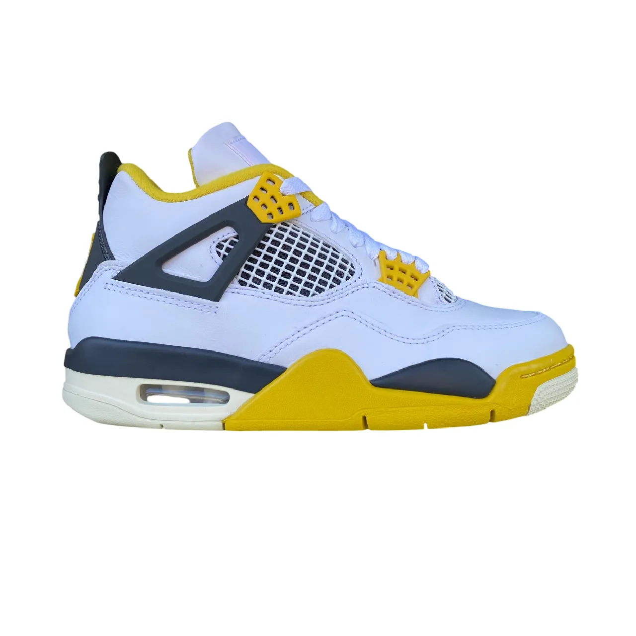 Nike scarpa sneakers Jordan 4 Vivid Sulfur AQ9129-101 bianco-giallo