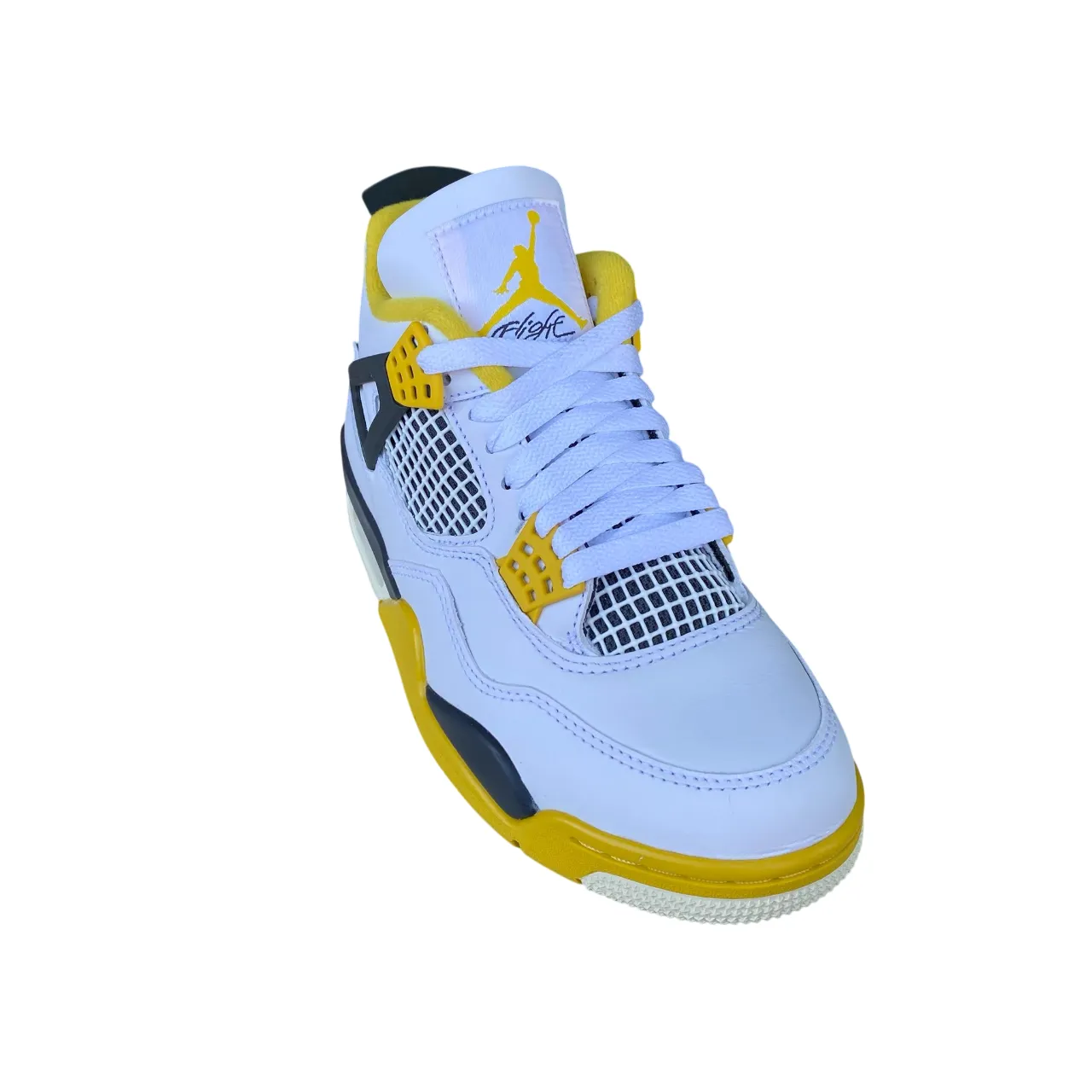 Nike scarpa sneakers Jordan 4 Vivid Sulfur AQ9129-101 bianco-giallo