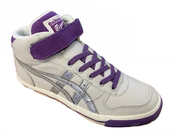 Onitsuka Tiger scarpa sneakers alta in tela da ragazza Aaron C4B1Y 1093 grigio viola argento