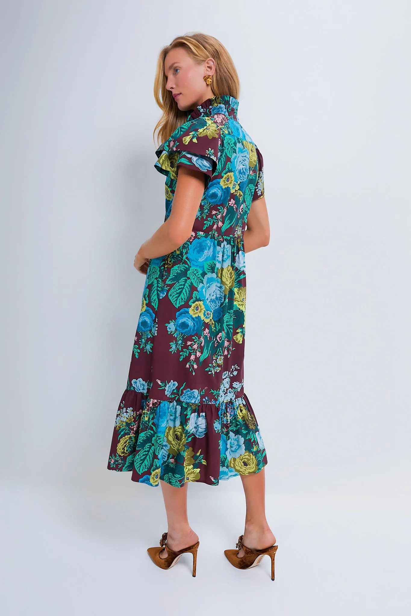 Oxblood Verdant Floral Alice Dress