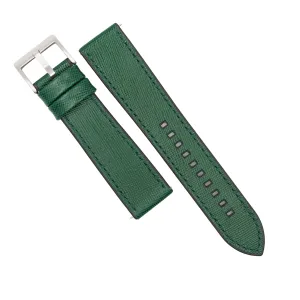 Performax Saffiano Leather FKM Rubber Hybrid Strap in Green