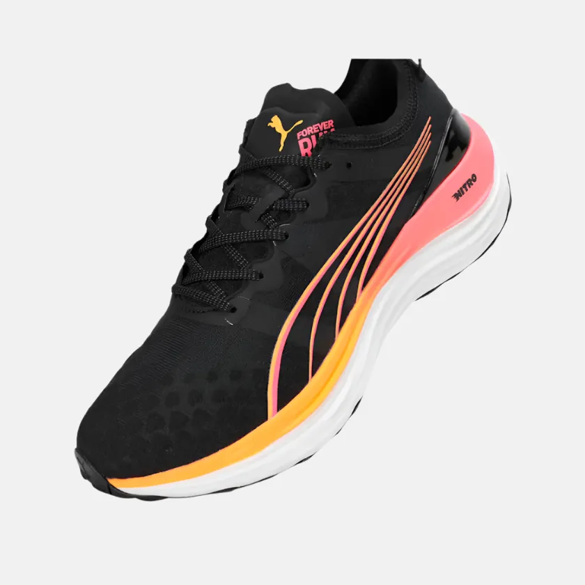 Puma ForeverRun NITRO™ Men's Running Shoes -Black/Sun Stream/Sunset Glow