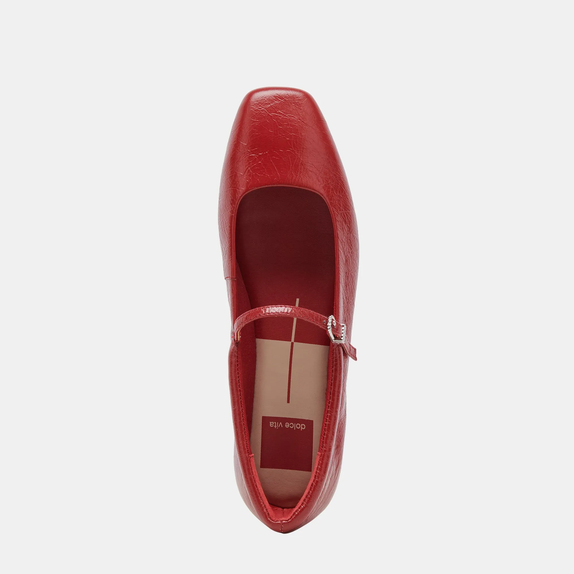 REYES BALLET FLATS RED CRINKLE PATENT