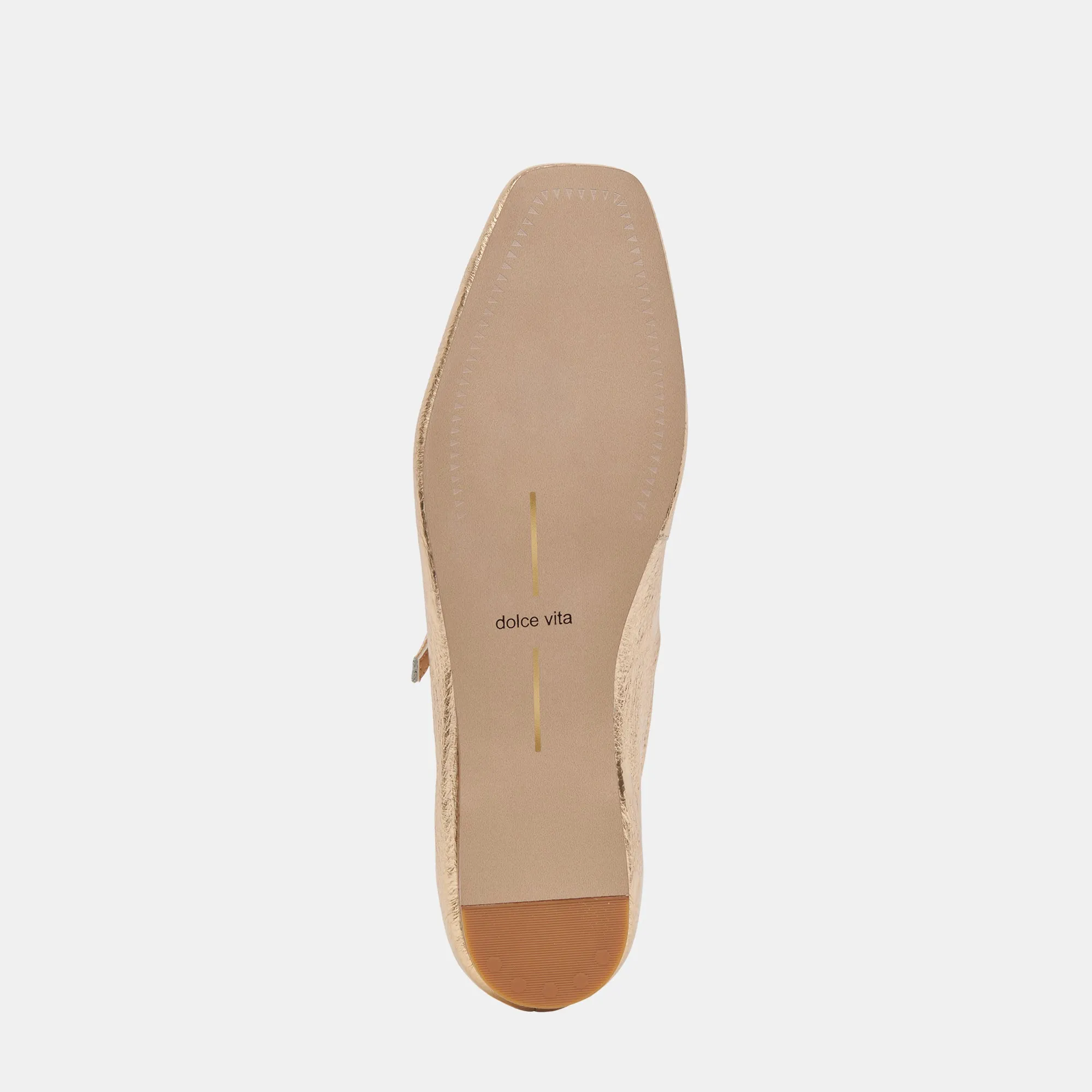 REYES WIDE BALLET FLATS GOLD DISTRESSED LEATHER