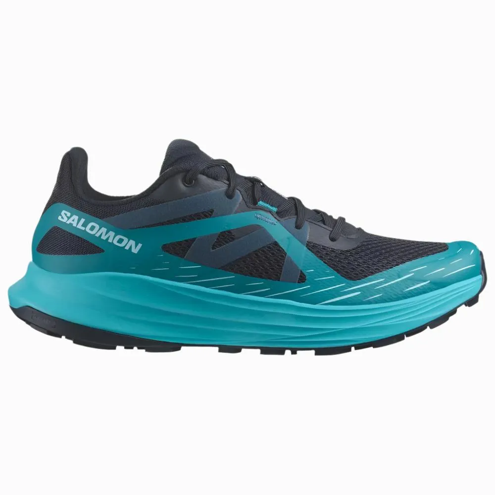 Salomon Men's ULTRA FLOW Men's Trail Running Shoes – Lightweight, Cushioned, and Versatile for Road-to-Trail Adventures, Carbon/Tahitian Tide/Deep Dive