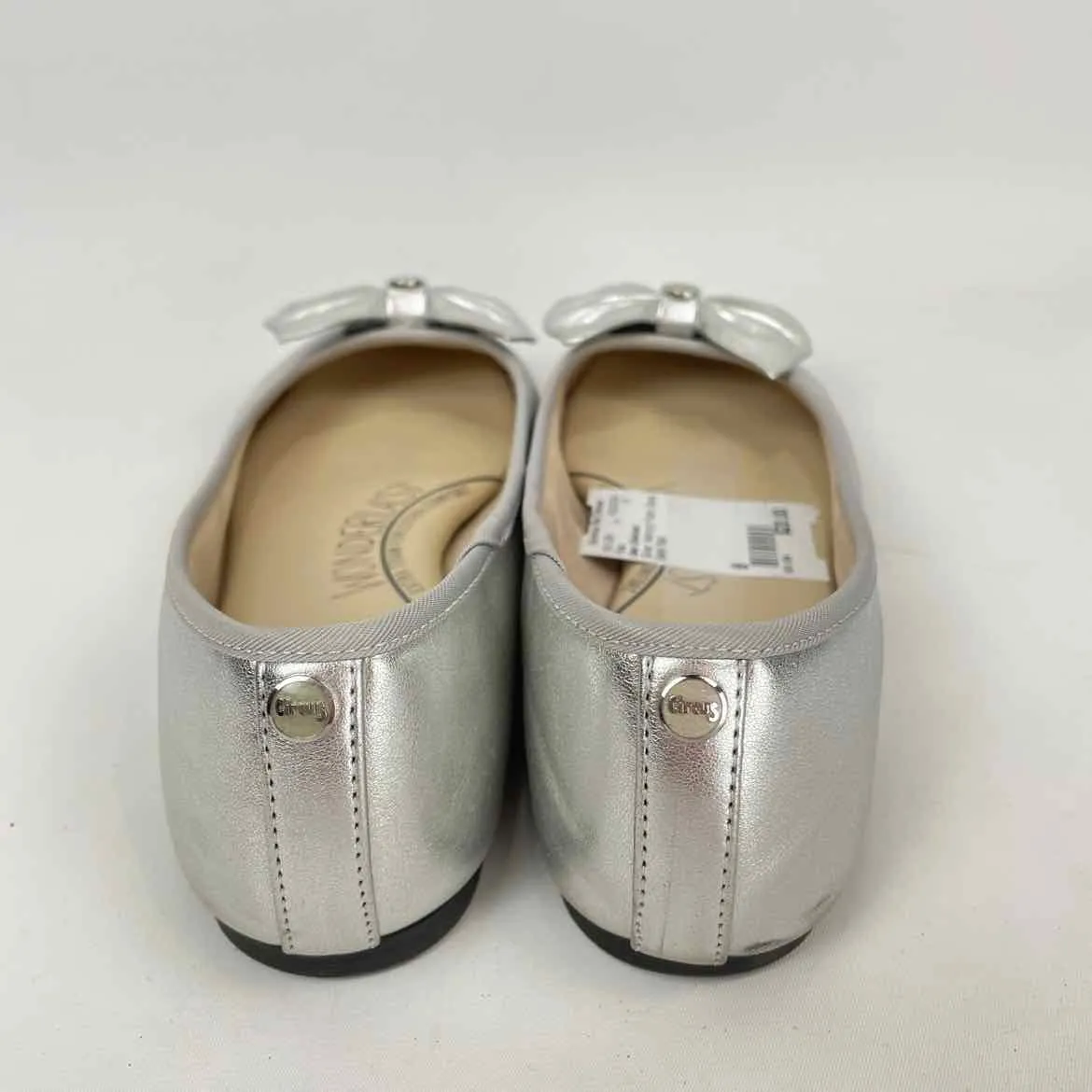 Sam Edelman Women Size 8 Silver Memory Foam Bows Ballet flats Flats