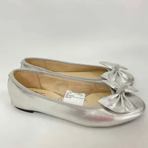 Sam Edelman Women Size 8 Silver Memory Foam Bows Ballet flats Flats