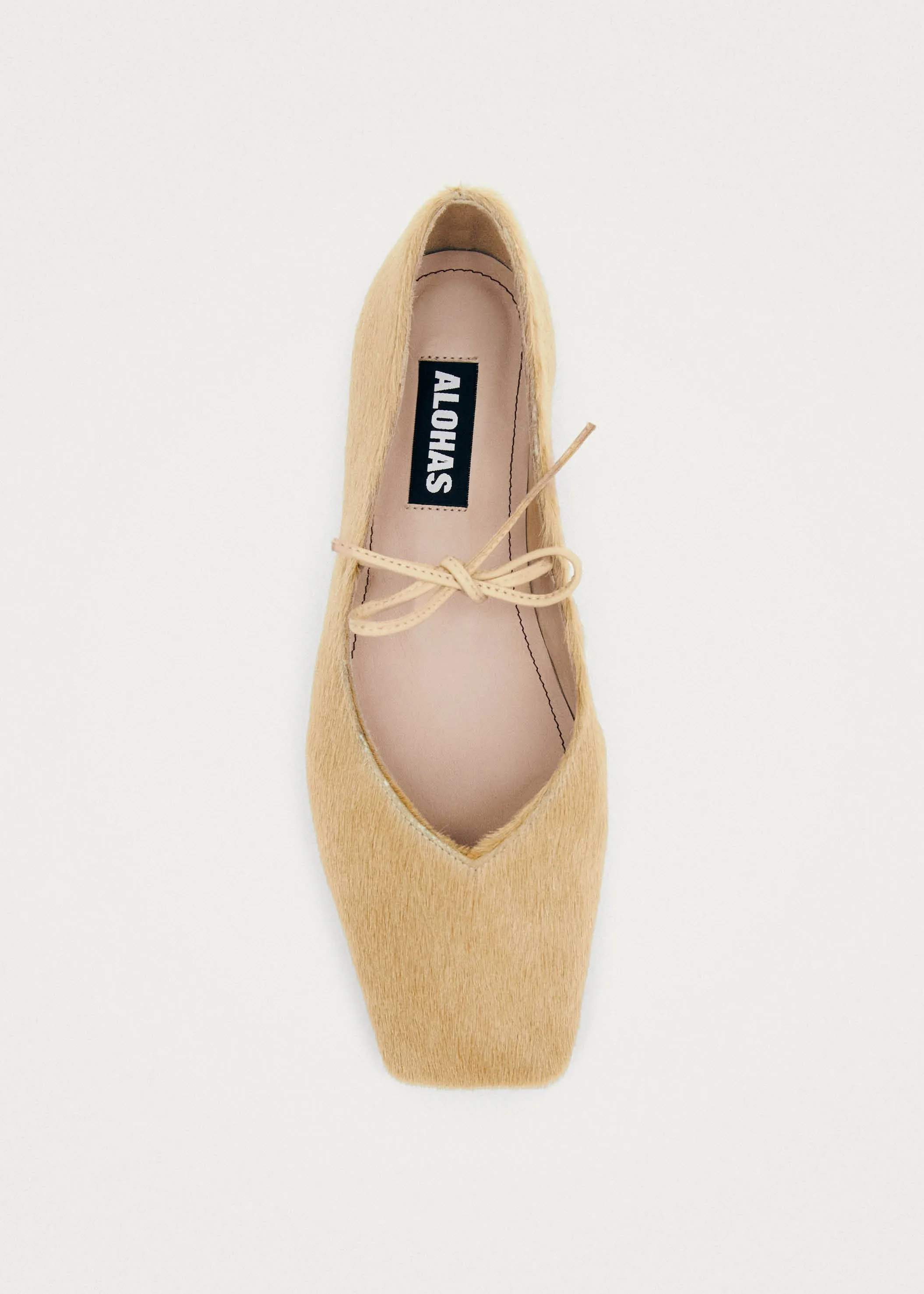 Sway Soft Beige Leather Ballet Flats