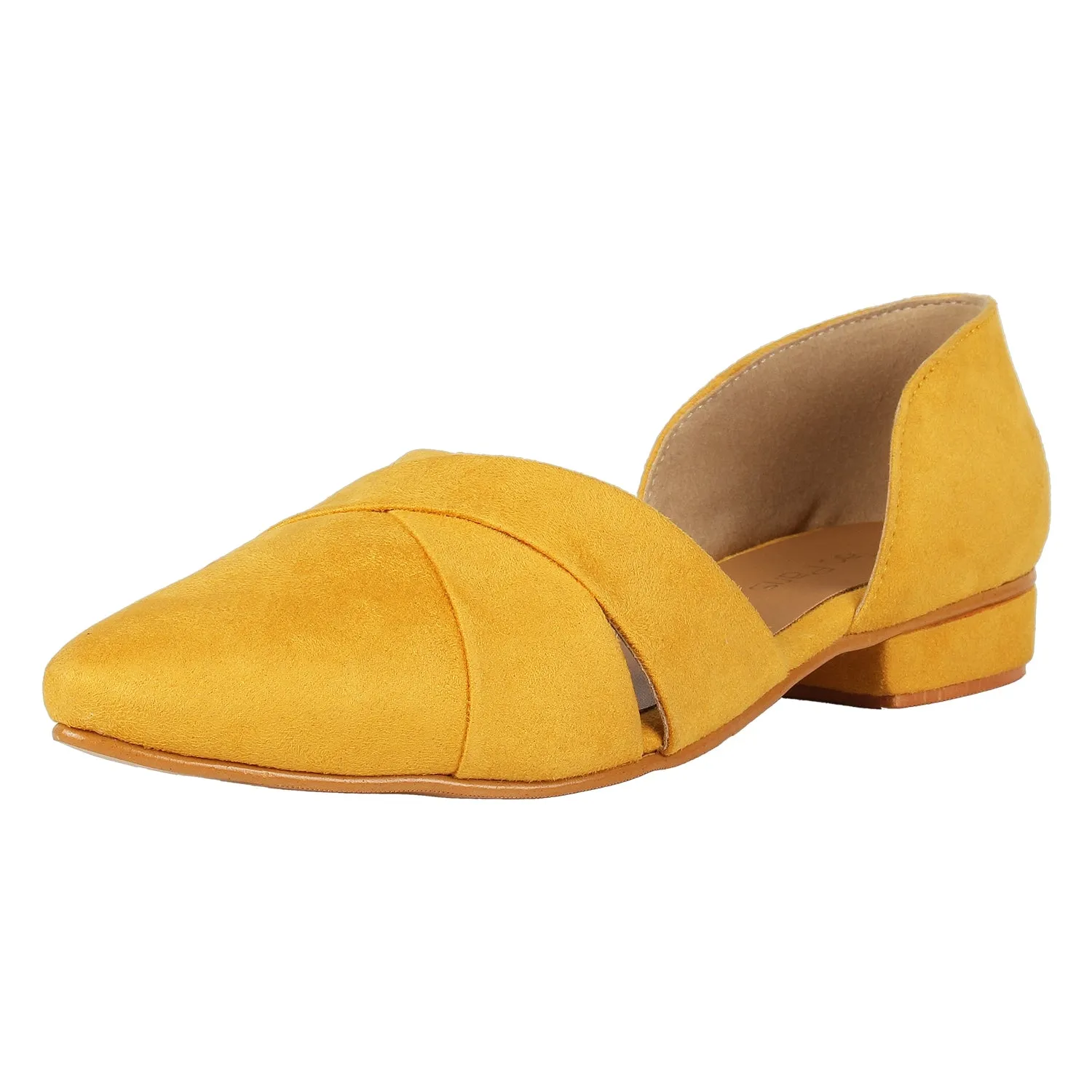 Tao Paris Lia 10023-02 Yellow Solid Ballet Flats