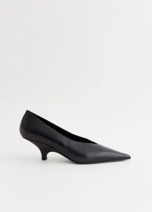 The Leather Wedge Heel Pumps